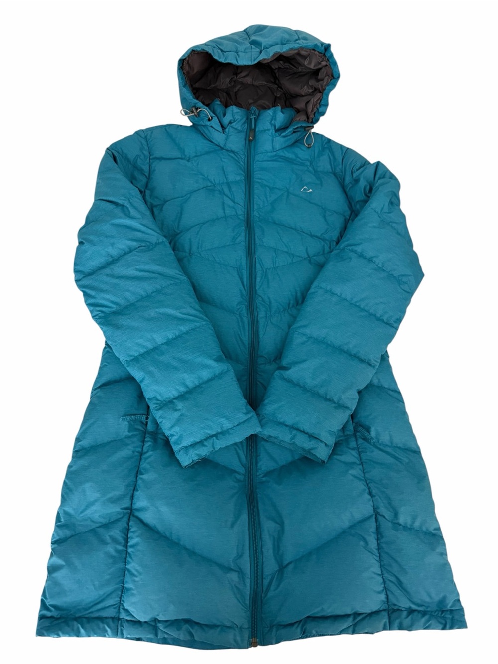 PARADOX Teal Blue Long Duck Down Hooded Puffer Coat size M